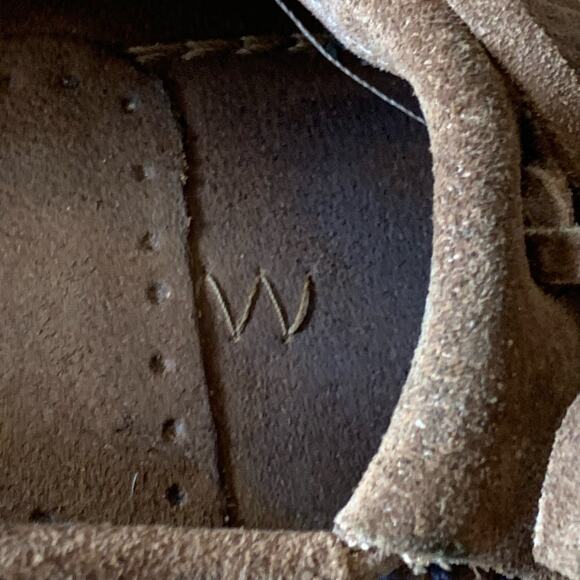 MINNETONKA Moccasin Womens 7 Kilty Hardsole Driving Dusty Brn Suede Fringe 403 - Picture 13 of 15